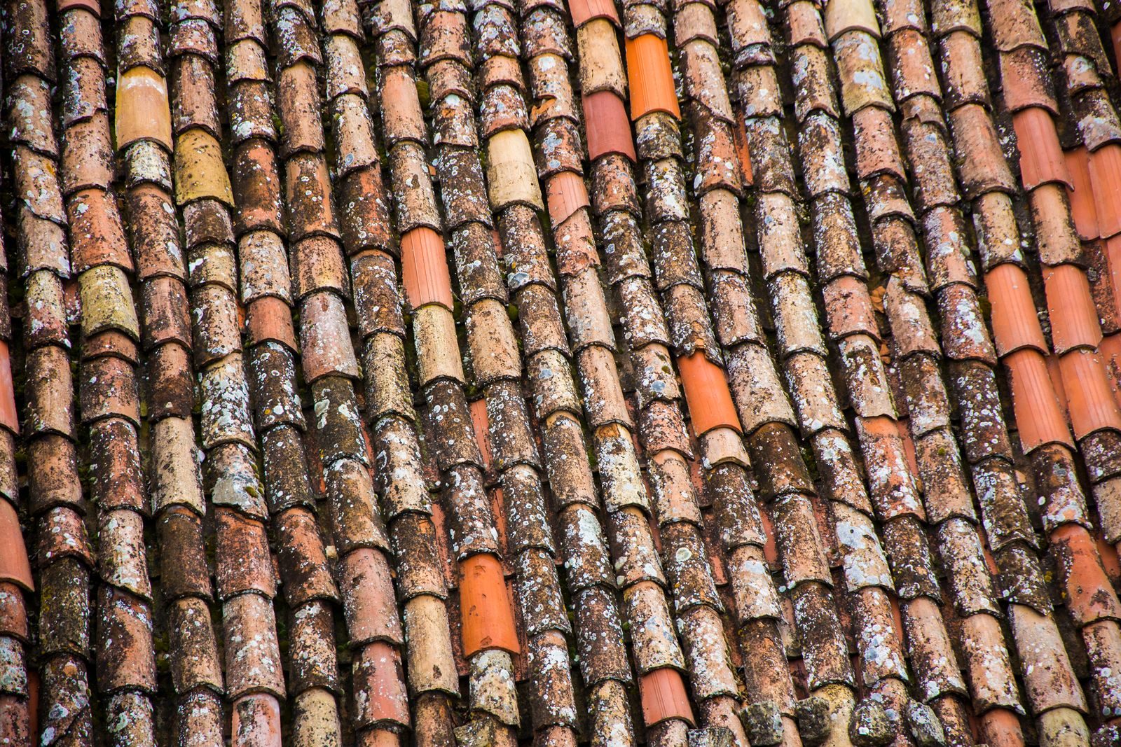 Weathered clay roof tiles due for replacement